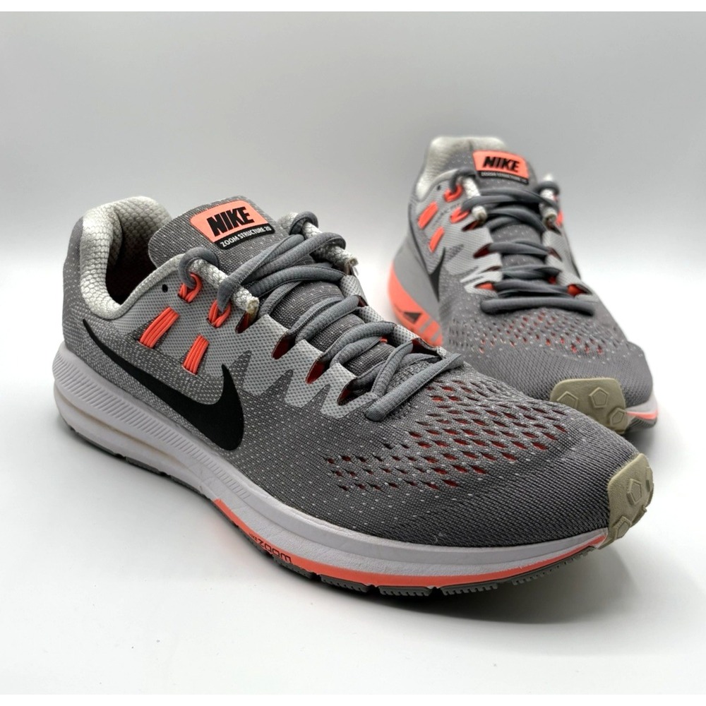 NIKE Air Zoom Structure 20 Women's Size 8.5 Gray Mesh Trainers Running Shoes